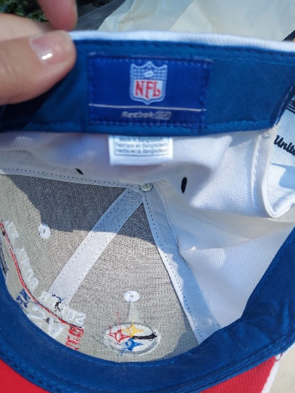 Reebok Navy Blue Super Bowl XL 40th Anniversary Cap with Red & White Trim
